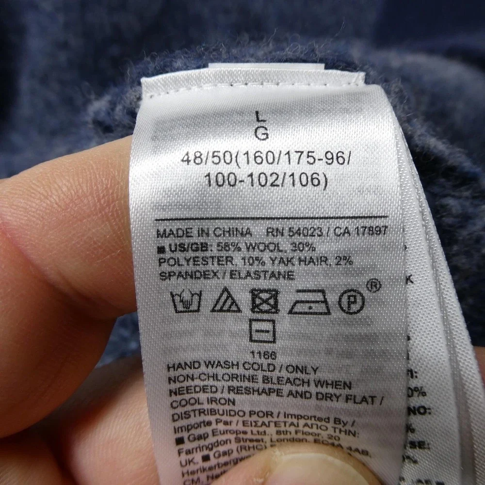 Banana Republic Sweater Womens Large Blue Gray Wool Yak Long Open Front Cardigan - Picture 6 of 9